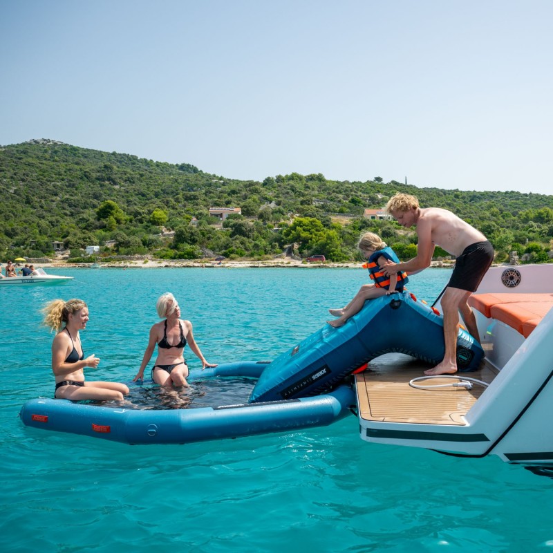 Branded float on water
